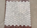 Azulejo de mosaico de mármol de Carrara blanco hexagonal