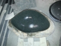 Lavabo y fregadero del cuarto de baño de granito verde natural