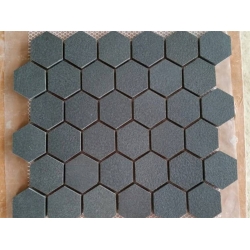 Black basalt mosaic hexagon mosaic tile natural stone mosaic