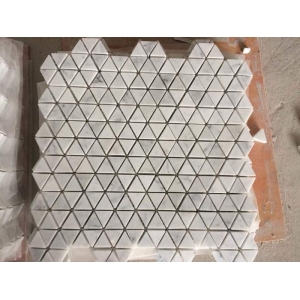triangle shape white marble mosaic tile