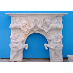 top white decorative marble fireplace mantel for sale