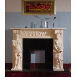 Hot sale design white marble fireplace