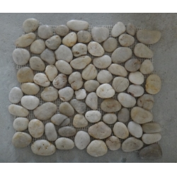 White pebble stone meshed tiles