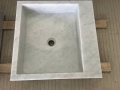 Fregadero de mármol de carrara blanco de forma cuadrada