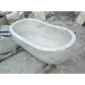 Bañera de piedra blanca bañera de piedra natural para baño