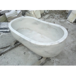  Bañera de piedra blanca natural para baño