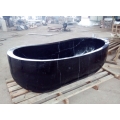China Bañera de baño de piedra negra sólida natural de mármol